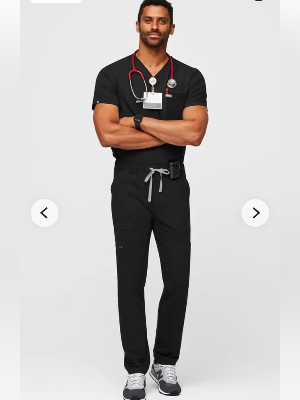 NWT FIGS Men's Black Cairo Straight Leg Zip Fly Scrub Pant - Short - Picture 3 of 13